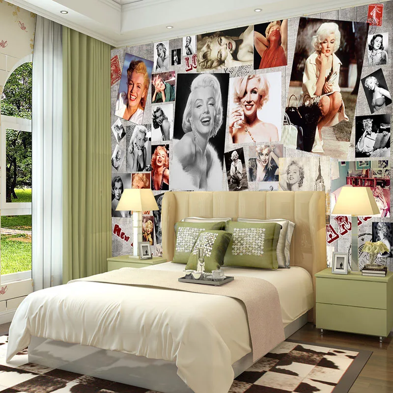 Us 16 73 38 Off Marilyn Monroe Photo Wallpaper Custom 3d Wallpaper Europe Wall Murals Bedroom Tv Backdrop Wallpaper 3d Photo Wall Paper Decor In