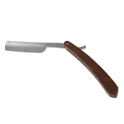Безопасный Для мужчин Народной бритья противоскольжения деревянной ручкой Нержавеющая сталь бритья Ножи прямой край Бритва