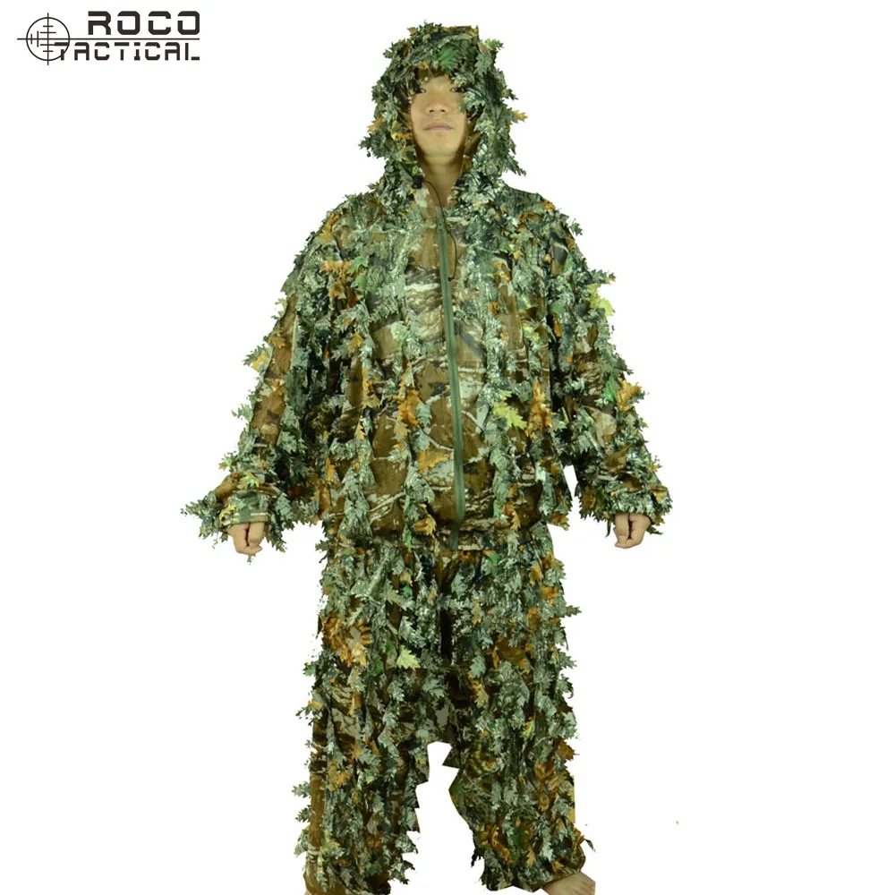 ROCOTACTICAL High Quality 3D Leafy Ghillie Suit Camouflage Bionic