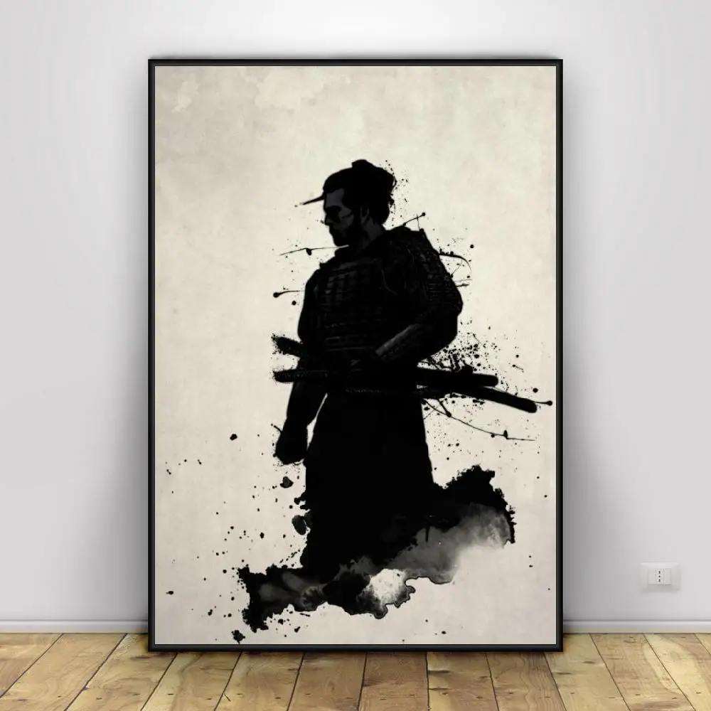 Us 8 5 Japanese Warrior Canvas Painting Art Print Poster Picture Wall Modern Minimalist Bedroom Living Room Decoration In Painting Calligraphy