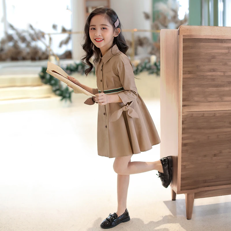 

Hepburn's Elegant Dress 2019 New Summer Little Girl Blouse Dress 6 8 10 12 years Teenage Girl Children Prom Dress School Clothes