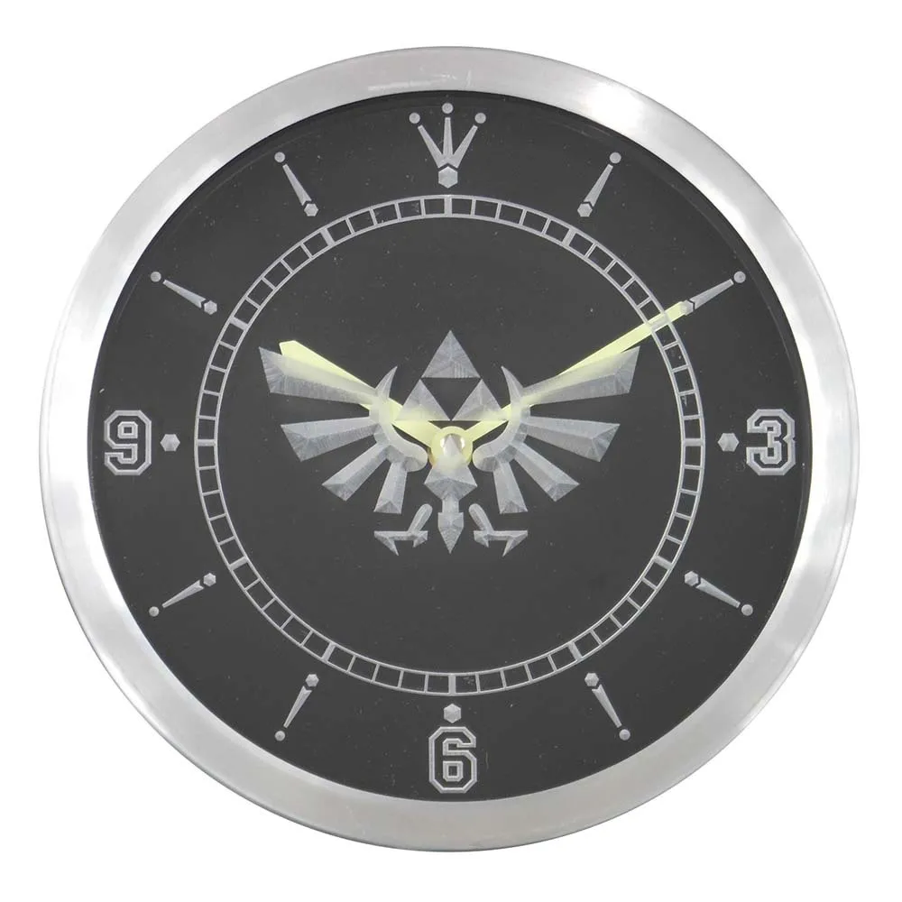 Nc0204 неоновые светодиодсветодиодный настенные часы Legend Of Zelda Triforce|wall clock|clock wall