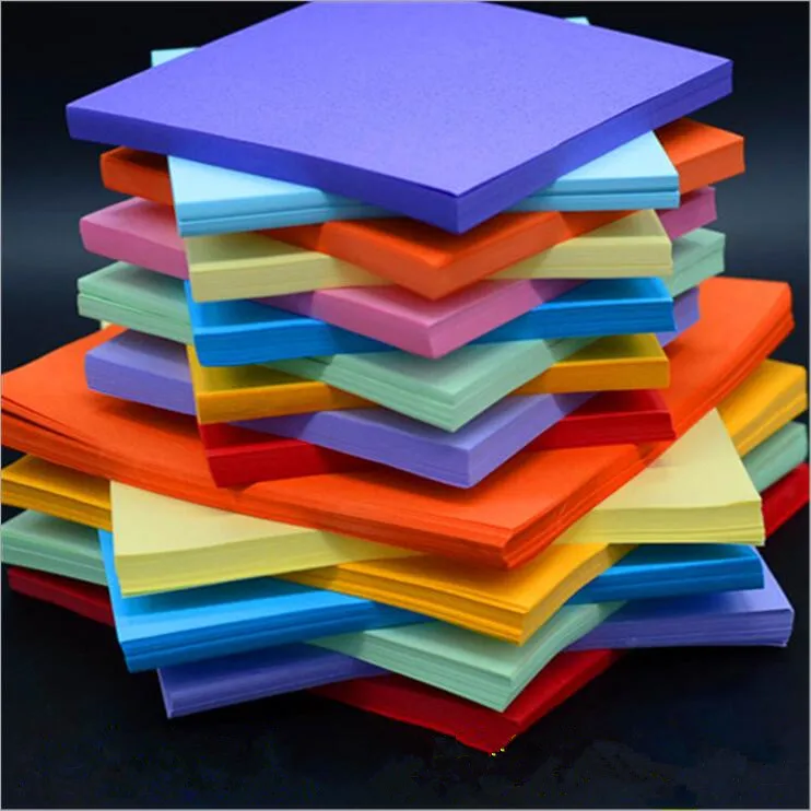 

ONE TO FOUR Origami Paper Double Sided Coloured Craft Square Assorted DIY Folded Papercraft Tools Multi Size Paper Sheets