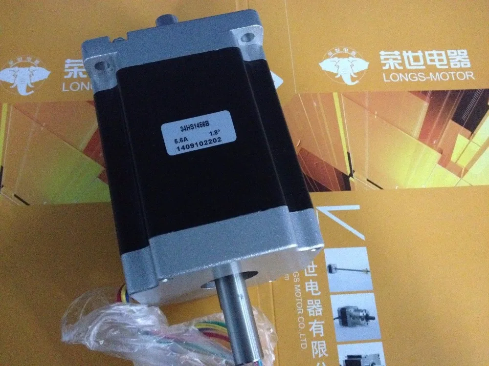 

Germany Stock! EU Free! NO TAX! 1PC NEMA34 LONGS Stepper Motor 1232OZ-IN=8.7N.M 5.6A 116mm dual shaft 4leads