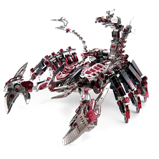 2018 new Microworld Red devils scorpion model DIY laser cutting Jigsaw puzzle fighter model 3D metal Puzzle Toys for adult gifts 1