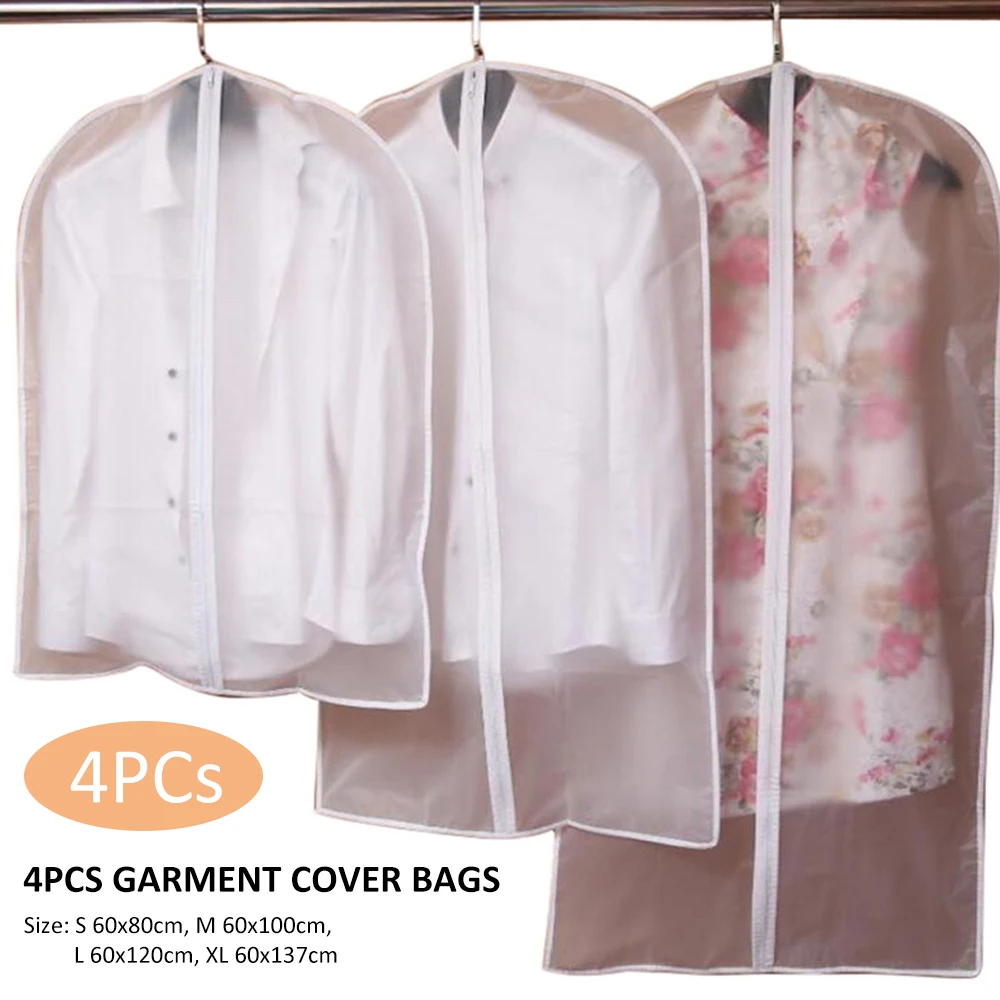 

1/2/4/10/15PCS Clothes Hanging Garment Clothes Suit Coat Dust Cover Storage Bag Pouch Case Organizer Wardrobe Hanging Clothing