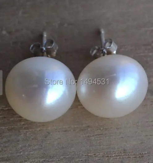 

Серьги из серебра 925 пробы с жемчугом, 12 мм