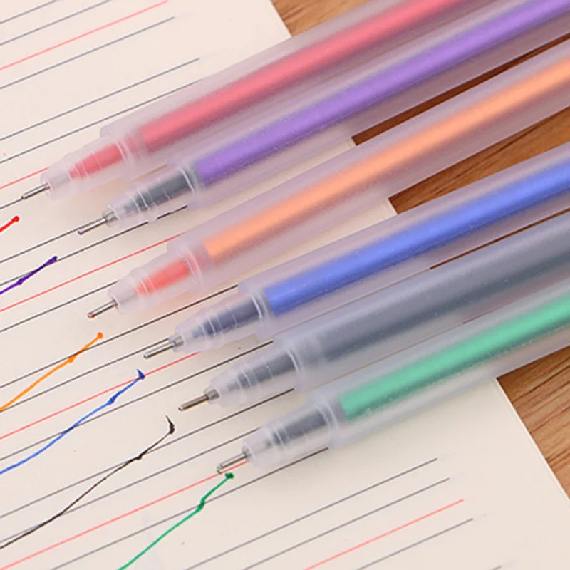 

120 Pcs The Creative and Non-printed Simple Wind Transparent Scrub Watercolor Pen Neutral Pens Office Account Pen Kawaii School