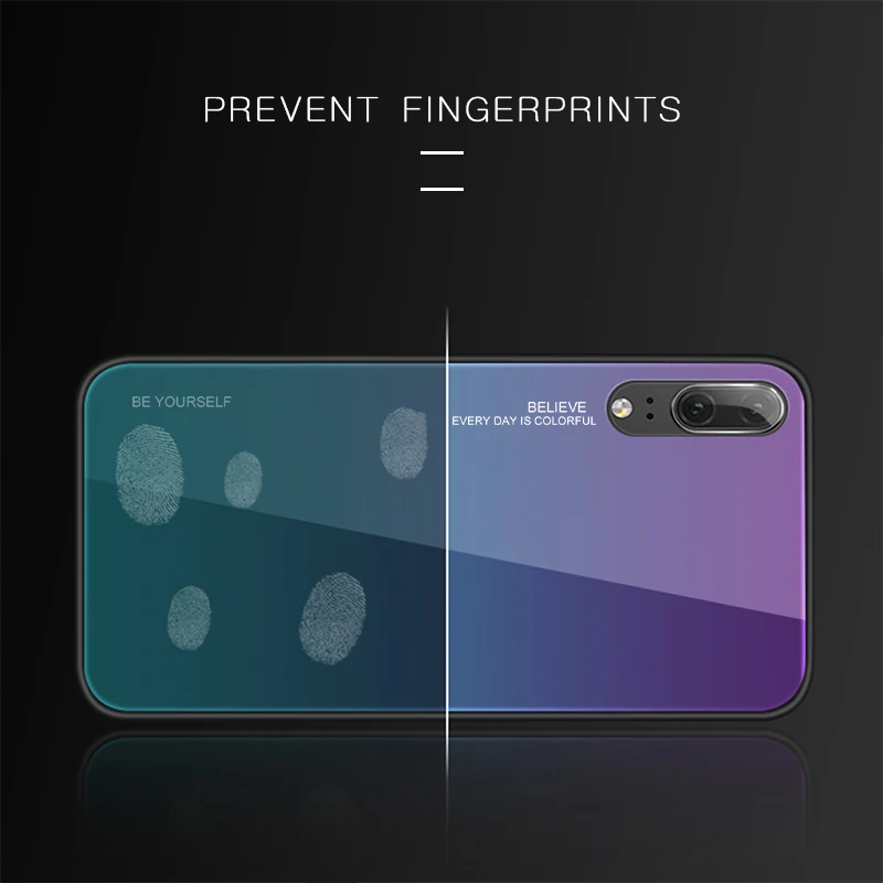 Luxury Gradient Tempered Glass Case For Huawei P Smart Plus Mate 20 10 9 10 Lite P20 Pro Honor 8X Max Nova 3 3i Soft edge Cover  (9)