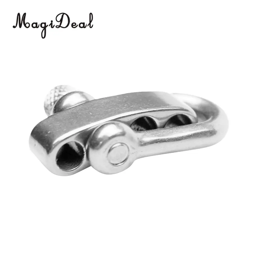 MagiDeal Stainless Steel U Flat Adjustable Shackle Buckle Clasp For Survival Paracord Bracelet Making Tools