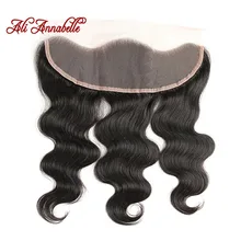 ALI ANNABELLE HAIR Brazilian Body Wave Lace Frontal 13X4 Ear To Ear Human Hair Lace Closure Natural Color From 10 to 20 inch