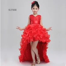 SLYXSH/Новинка; Лидер продаж; осенние платья с цветочным принтом для От 3 до 12 лет девочек; Детские Платья с цветочным принтом; Одежда для девочек; праздничное платье принцессы для детей