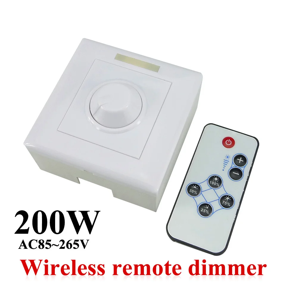 AC85 265V 200W LED Dimmer IR Knob Remote control switch for dimmable