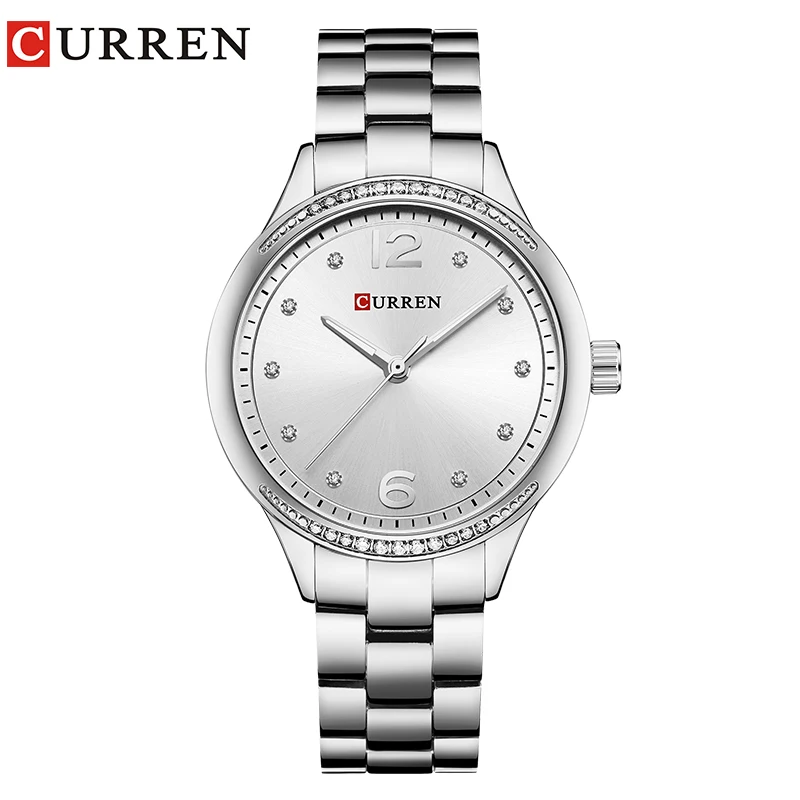 CURREN Luxury Women Wristwatches Sliver Quartz Ladies Watch Stainless Steel Female Clock bayan kol saati Relogio Feminino 2019