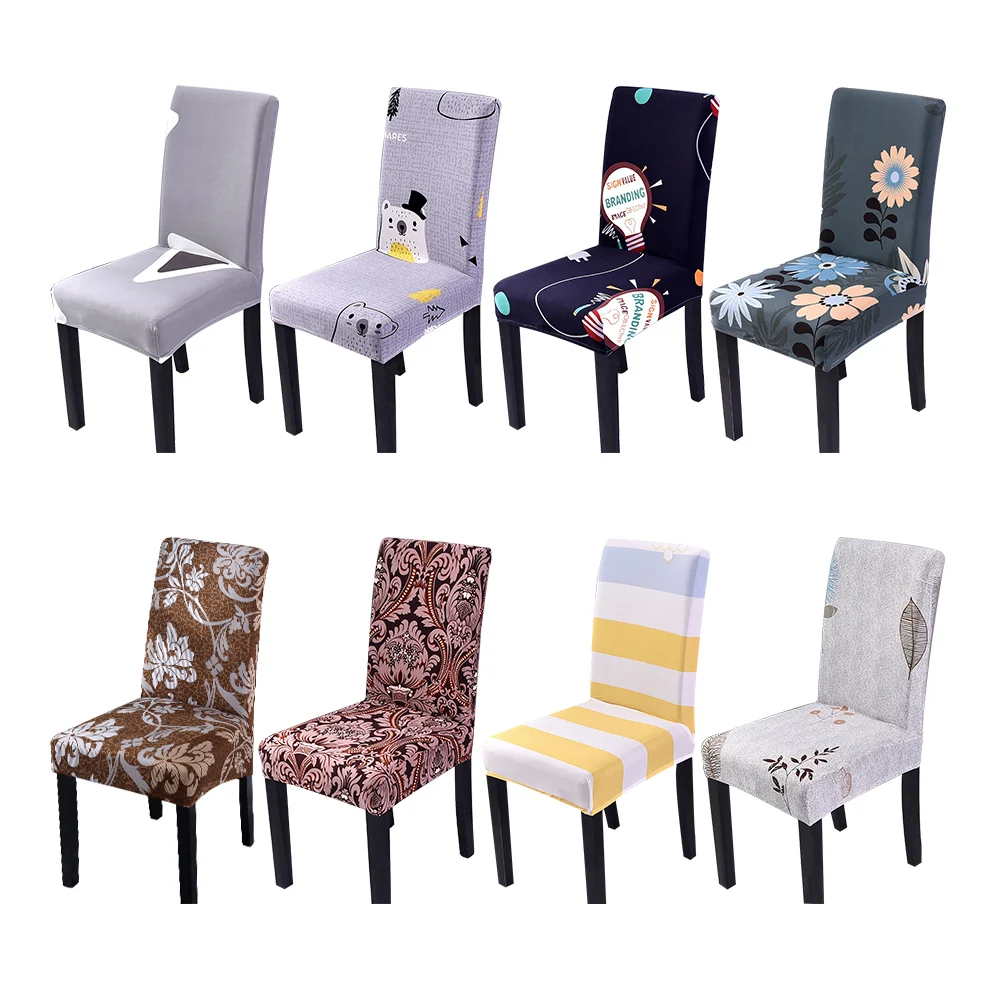 

Kitchen Chair Cover Dining Seat Cover Black Slipcover Chair Removable Furniture Covers Anti-Dust Spandex Chair Covers 1/2/4/6Pcs