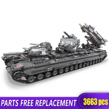 XingBao, 06006, 3663 шт., креативный Военный Набор MOC, KV-2, набор танков, детские развивающие строительные блоки, кирпичи, игрушки, модель Gif