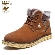 Winter Snow Boots Men Vintage Brand Design Retro Tactical Boots Cow Leather Male Warm Shoes Size Eu 38-44 A877