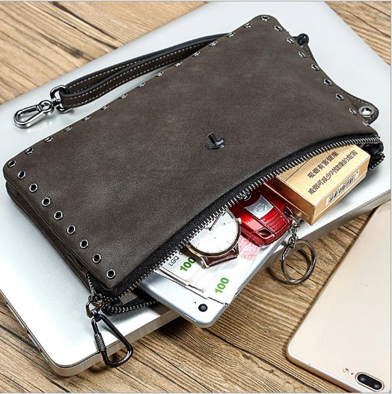 

P,KUONE New men's hand bag Genuine leather clutch bag first layer leather clutch