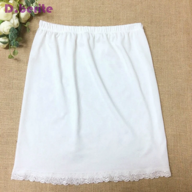 Women Waist Slip Lady Black White Short Underskirt Soft And Comfortable Cotton Length 40cm Petticoat Half Slips New YYY9381 leather skirt