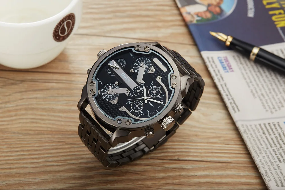 Часы наручные мужские с большим циферблатом брендовые Роскошные Кварцевые