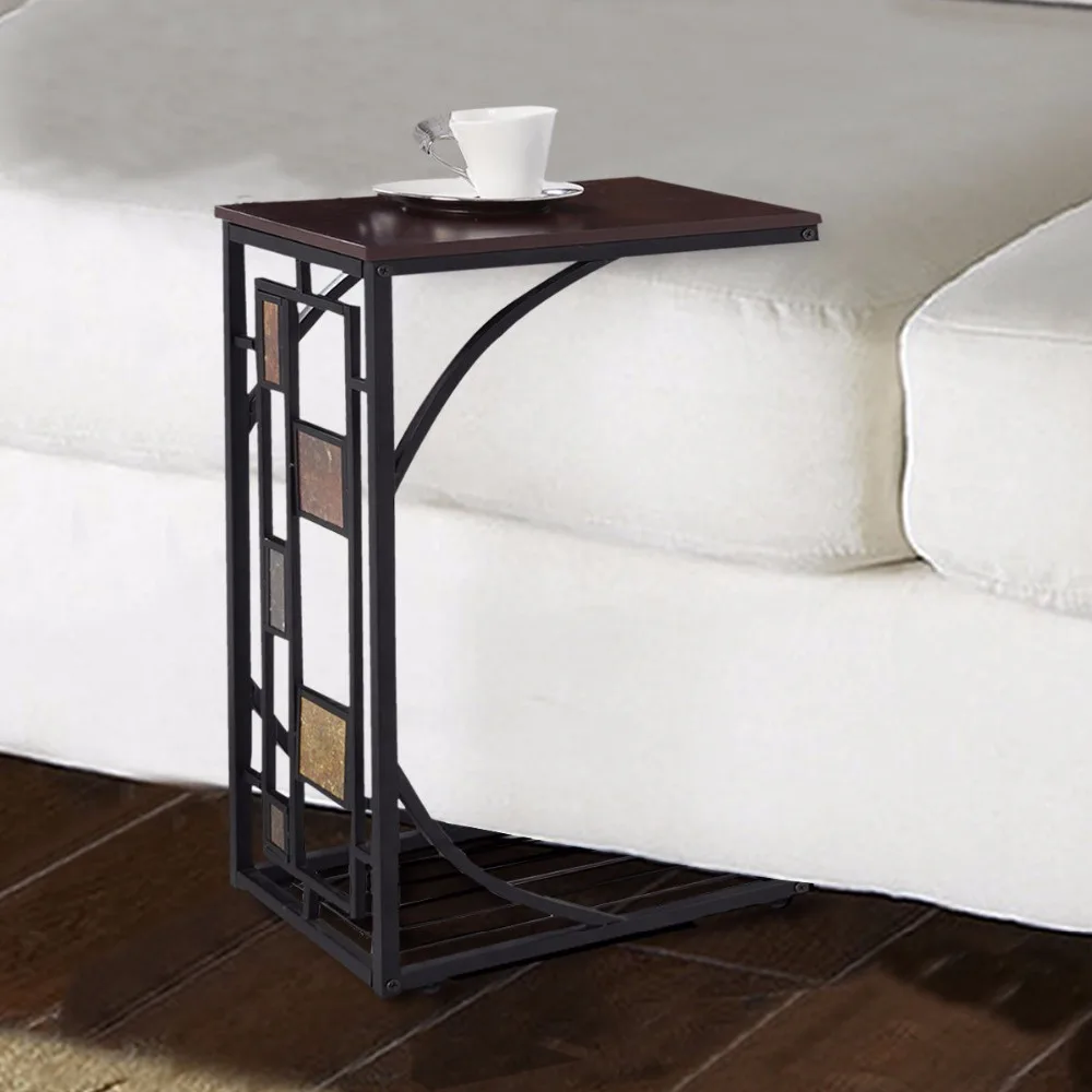 Goplus القهوة صينية الجانب أريكة الجدول العثماني الأريكة غرفة وحدة حامل نهاية التلفزيون اللفة وجبة خفيفة HW59075 Goplus القهوة صينية الجانب أريكة الجدول العثماني الأريكة غرفة وحدة حامل نهاية التلفزيون اللفة وجبة خفيفة HW59075