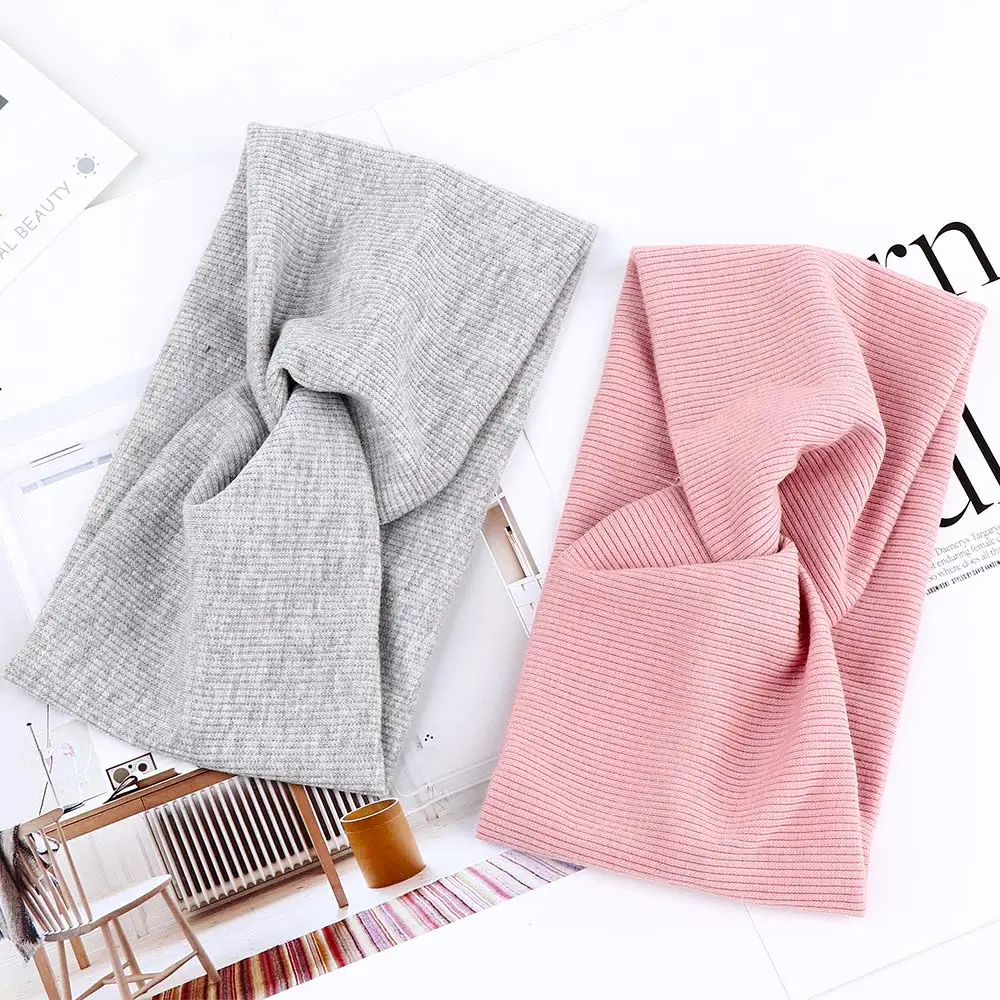 

1PC Women Turban Pure Color Headband Twisted Knotted Girls Hair Accessories Female Makeup Fabric Elastic Hair Band Headwear