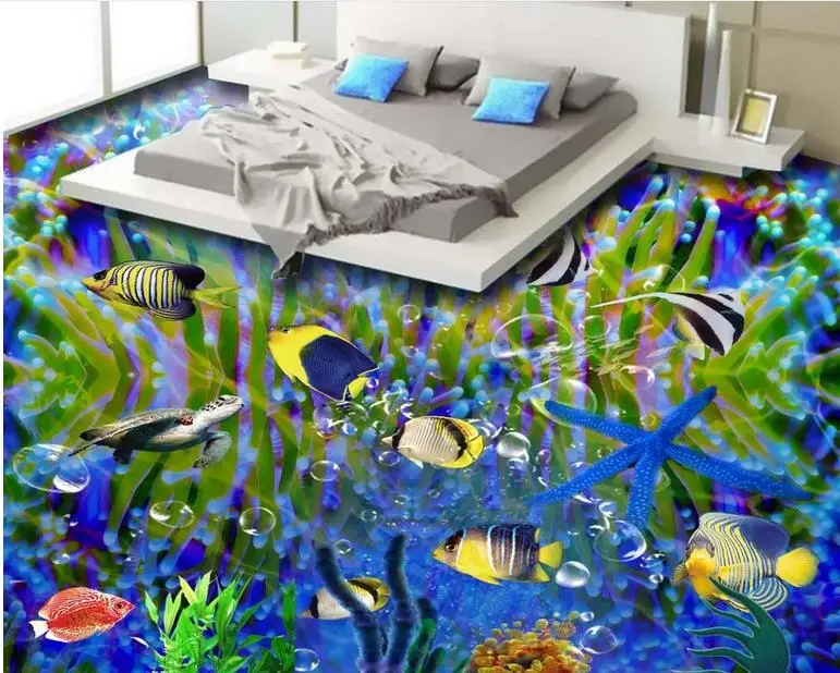 

Home improvement Customize 3D Flooring Colored coral pvc Wall panel 3D Floor Wallpaper For Walls 3 D Photo Wallpaper