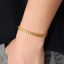 Модный детский браслет с золотым, серебряным, розовым, золотым наполнением, Фигаро, цепочка, браслет, звено ID, браслеты для мужчин, женщин, мальчиков, девочек, подарки, 6 мм