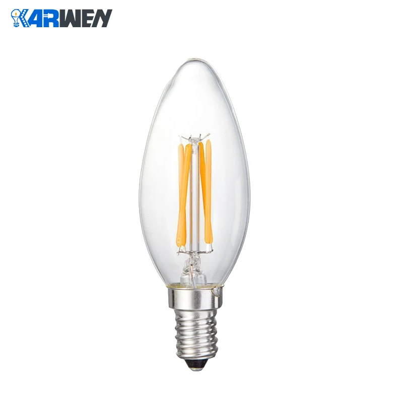 KARWEN 10 шт. Светодиодная лампа Эдисона E27 C35/C35L 2 Вт 4 6 Свеча ac220в Ретро светодиодная