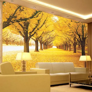 

Custom Wallpaper 3D Golden Maple Forest Photo Wall Murals Living Room TV Sofa Dining Room Background Wall Painting Home Decor 3D