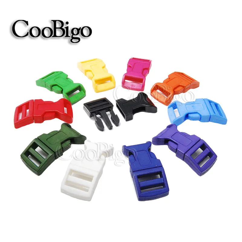 

1pcs Pack Colorful 5/8" Side Release Buckles Curved Plastic Paracord Bracelets Dog Collar Outdoor Backpack Bags Parts
