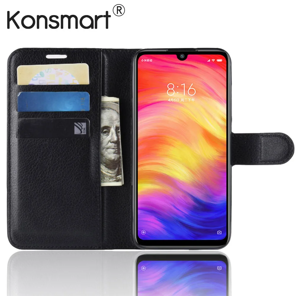 2019 Новый чехол из искусственной кожи для телефона Xiaomi Redmi Note 7 глобальная версия