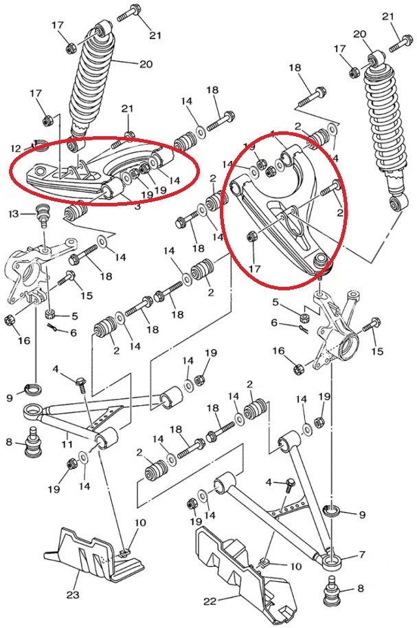

left and right triangle suspension fit for HISUN500 ATV