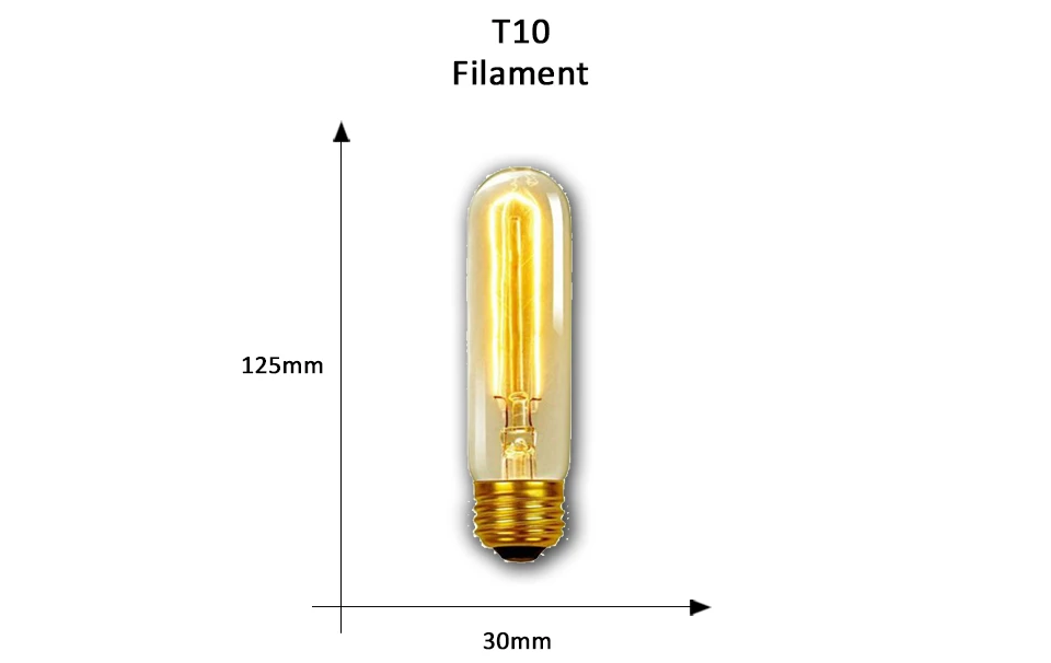 Ретро Edison led светильник лампочка E27 220 В 40 Вт A19 ST64 G80 G95 G125 T10 T45 T185 ампулы Винтаж лампа накаливания Эдисона