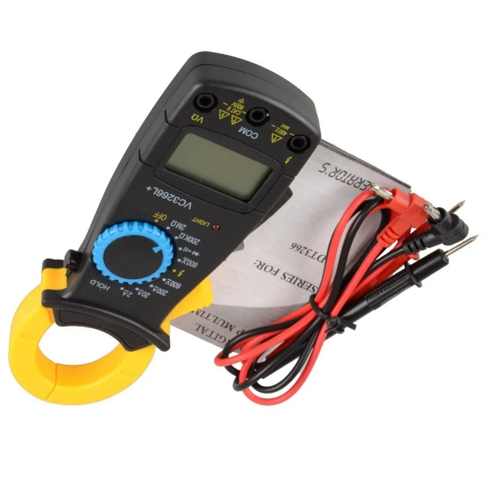 

LCD Display Digital Multimeter Handle AC Digital Clamp DT3266L Digital Clamp Meter Probe Without Battery Drop Shipping Wholesale