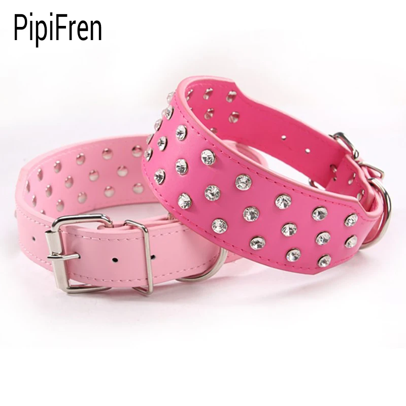 PipiFren Big Dogs Collars Rhinestone Accessories Supplies For Large Dog
