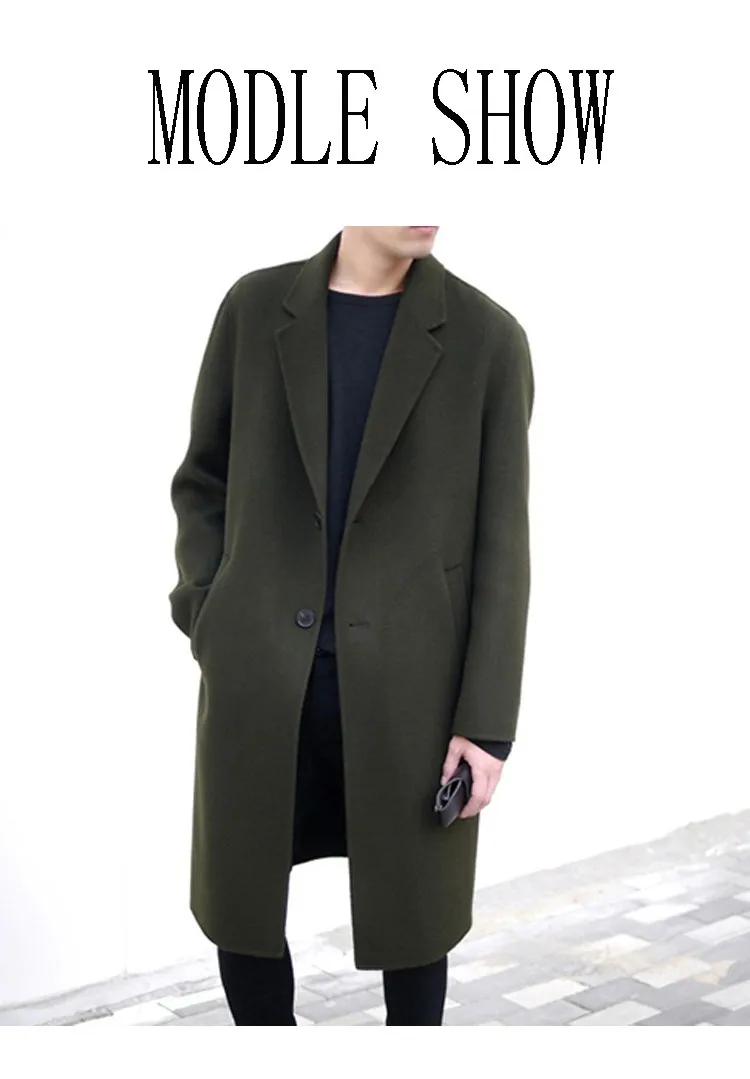 50%-69% мужское кашемировое пальто с отложным воротником шерстяное пальто мужская зимняя куртка мужская длинная толстая мужская одежда новое пальто WUJ1090