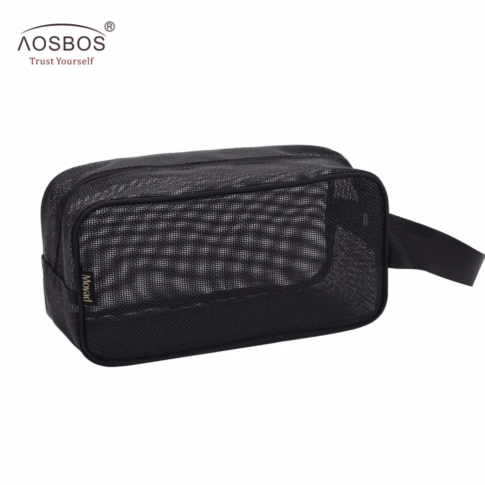 Aosbos 2019 شبكة التجميل حقيبة سستة حقيبة مستحضرات تجميل ماجيك حقيبة سفر للرجال المرأة سريعة الجافة أدوات الزينة تخزين البلاستيك غسل حقيبة
