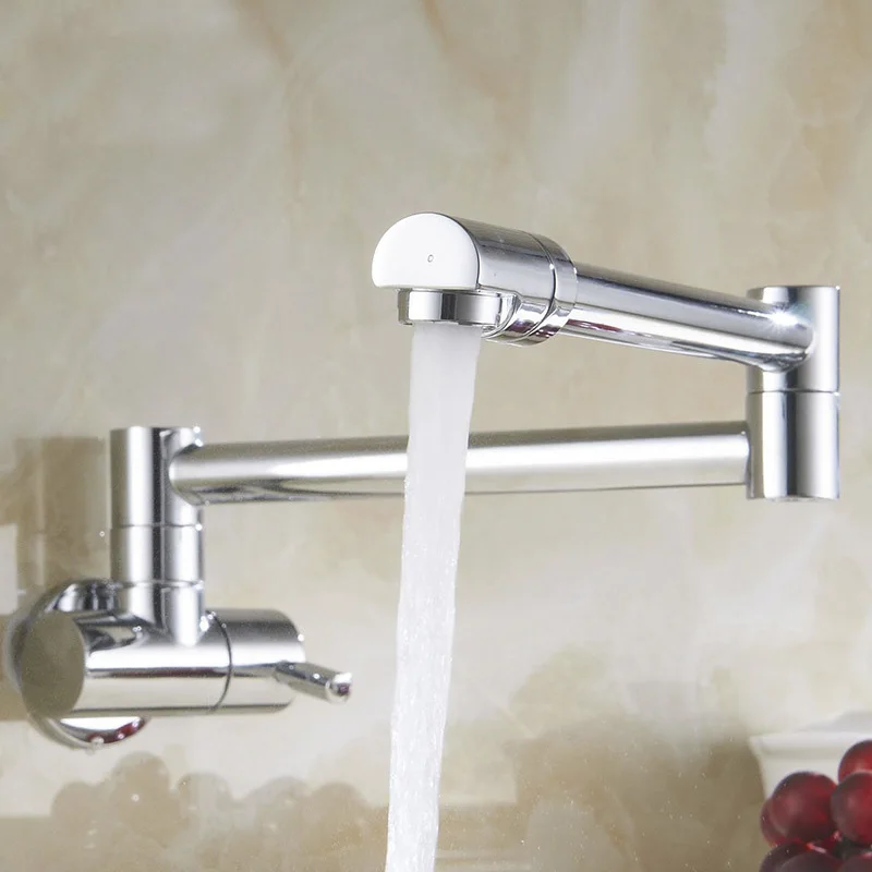 

all Copper plated chrome single cold kitchen faucet universal rotary kitchen faucet extension folding faucets tap deck mounted