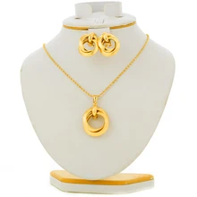 Золотой цвет, суданский/нигерийский кулон и серьги для женщин/девушек, Арабские Ювелирные наборы, Африка, Эфиопский стиль, для свадебной вечеринки