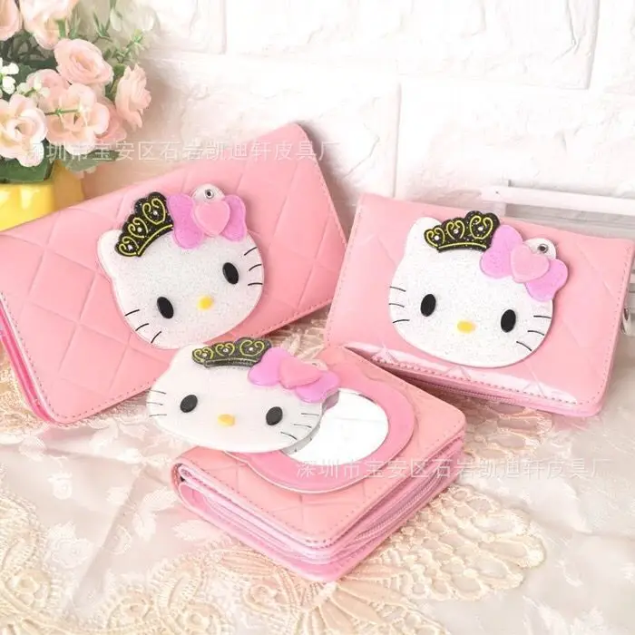 Роскошные Дизайнерские Hello kitty Magic короткие милые маленькие Мини дамы кошелек для женщин кожаные кошельки бумажник Portefeuille Femme 40