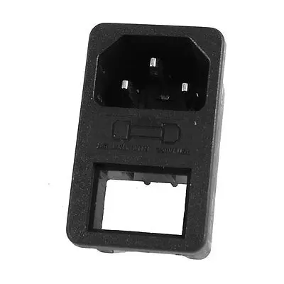 

Black Fuse Switch Holder IEC 320 C14 Plug Clamp Type Power Inlet Socket AC 250V