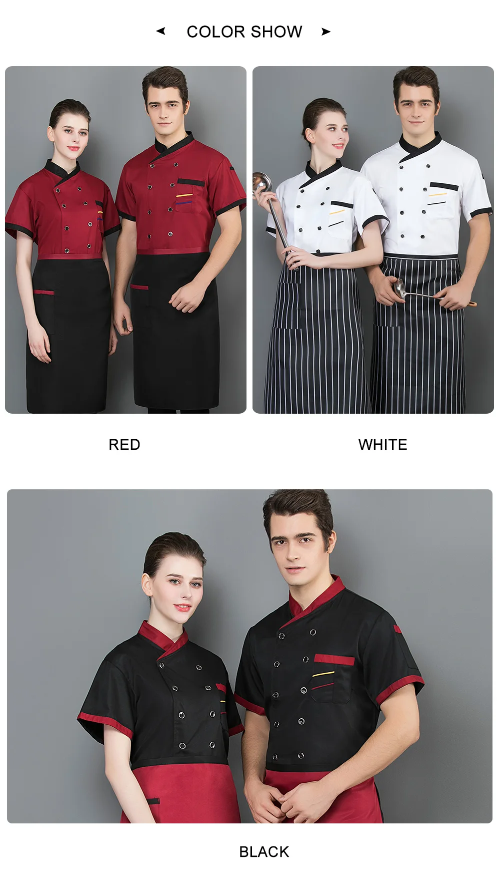 Высококачественная рабочая одежда шеф-повара унисекс, ресторанная униформа для гостиничного шеф-повара с короткими рукавами, хлопковая