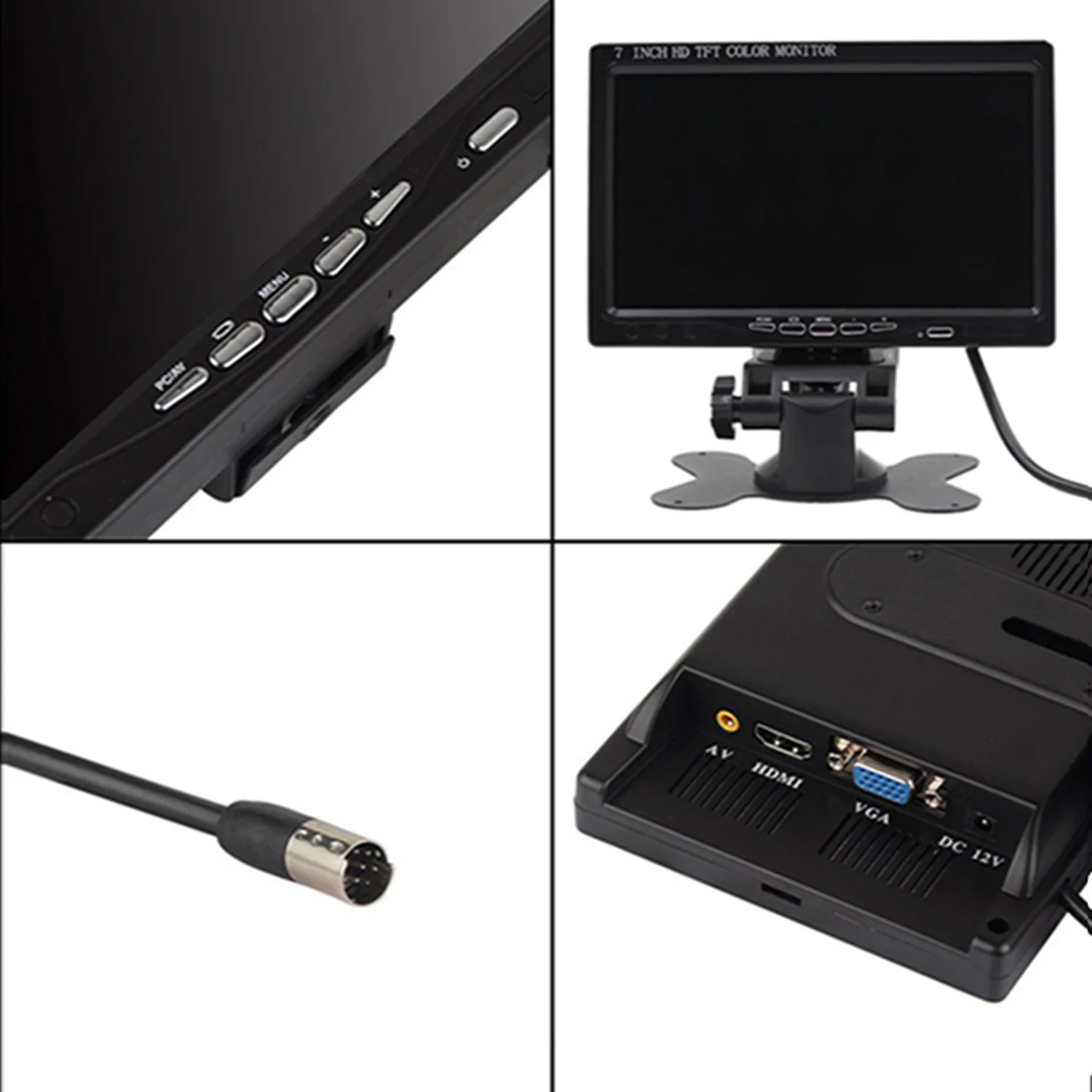7 дюймов HDMI, VGA, AV ЖК-дисплей Экран дисплея для Raspberry Pi SLR Камера 5 V 24 V 1024*600 Автомобильное зеркало заднего вида для контроля уровня сахара в крови с Динамик