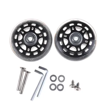 

1 Pair Gray Metal Replacement Luggage Suitcase Wheels 70x24mm Rubber Luggage Wheel OD 70 2.76 Inch ID 6 W 24 Axles 40 Repair