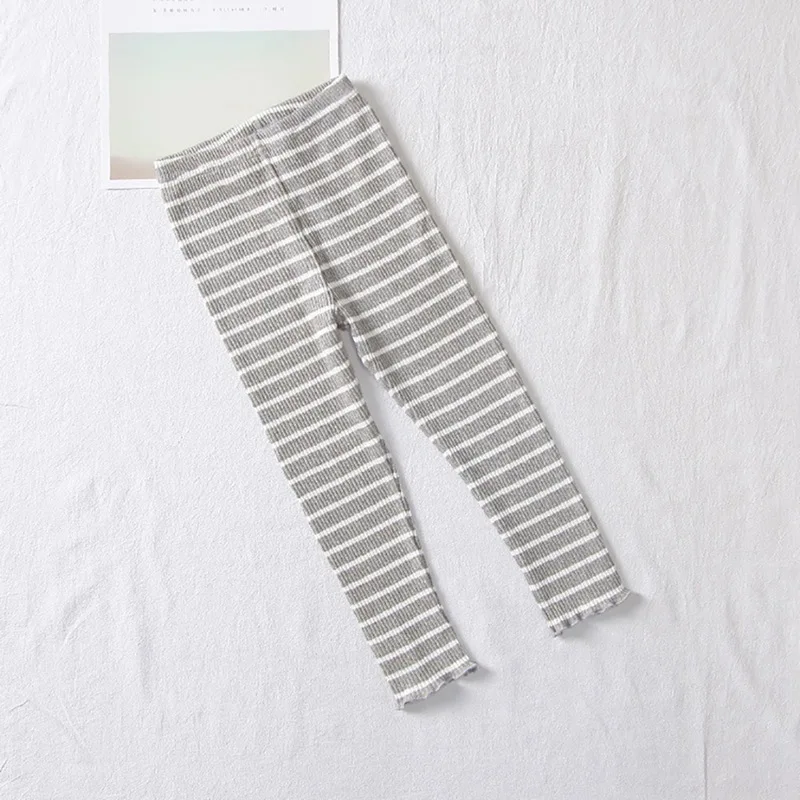 

Autumn Baby Girls Pants Stripe Print Pants Leggings Children Cute Stretchy Warm Trousers Bottoms
