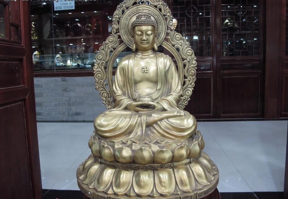 19 Tibet Temple Brass Copper Ru Lai Tathagata Amitabha Sakyamuni Buddha ...