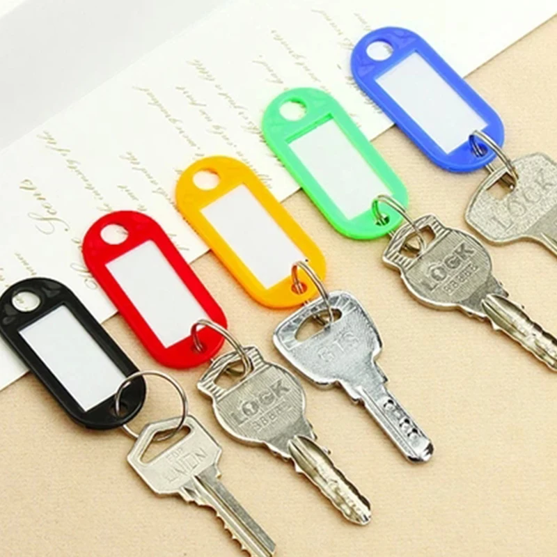 10Pcs Small size Plastic Keychain Key Tags ID Label Name Tags Split Anti lost Ringin Home