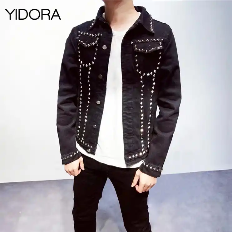 black rivet denim jacket