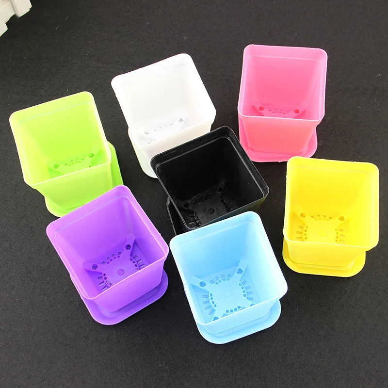 

5pcs-pack Nursery Pots Planter Storage 7 * 8cm gardening plastic pots, plastic flower pots, all sent with 7 colors